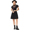 image:imageScarlet Darkness Womens Black Goth Dresses Lace Neckline Vintage Party Dress
