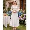 image:imageScarlet Darkness Womens Chiffon Maxi Skirts Renaissance Skirt with PocketsWhite