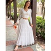 image:imageScarlet Darkness Womens Chiffon Maxi Skirts Renaissance Skirt with PocketsWhite