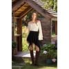 image:imageScarlet Darkness Womens Mini Skirts Renaissance Boho Tiered Layers SkortBlack