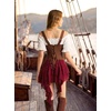 image:imageScarlet Darkness Womens Mini Skirts Renaissance Boho Tiered Layers SkortDark Red