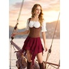 image:imageScarlet Darkness Womens Mini Skirts Renaissance Boho Tiered Layers SkortDark Red