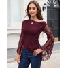 image:imageScarlet Darkness Womens Off The Shoulder Tops Lace Y2K Fall Going Out TopsDark Wine