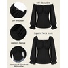 image:imageScarlet Darkness Womens Peasant Blouse Off Shoulder Fall TopsBlack