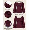 image:imageScarlet Darkness Womens Peasant Blouse Off Shoulder Fall TopsDark Wine