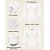 image:imageScarlet Darkness Womens Peasant Blouse Off Shoulder Fall TopsIvory White