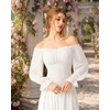 image:imageScarlet Darkness Womens Peasant Blouse Off Shoulder Fall TopsIvory White