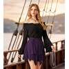 image:imageScarlet Darkness Womens Renaissance Pirate Skirt Asymmetrical Mini SkirtsPurple