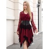 image:imageScarlet Darkness Womens Y2K Lace Tops Cute Boho Mesh Bell Sleeve Goth ShirtDark Wine