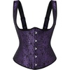 image:imageScarlet Darkness Corset Tops for Women Renaissance BodiceDeep Purple Floral