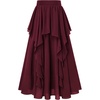 image:imageScarlet Darkness Maxi Skirts for Women Renaissance High Waist Long SkirtWine