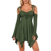 image:imageScarlet Darkness Tie Shoulder Flare Sleeve Renaissance Witch Fairy DressGreen Bay