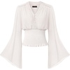 image:imageScarlet Darkness Women Renaissance Peasant Shirt Bell Sleeve Pirate TopIvory White