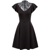 image:imageScarlet Darkness Womens Black Goth Dresses Lace Neckline Vintage Party Dress