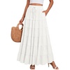 image:imageScarlet Darkness Womens Chiffon Maxi Skirts Renaissance Skirt with PocketsWhite