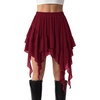 image:imageScarlet Darkness Womens Mini Skirts Renaissance Boho Tiered Layers SkortDark Red