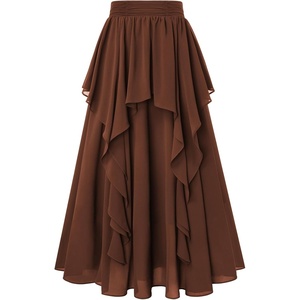 image:imageScarlet Darkness Maxi Skirts for Women Renaissance High Waist Long SkirtCoffee