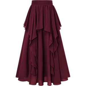 image:imageScarlet Darkness Maxi Skirts for Women Renaissance High Waist Long SkirtWine