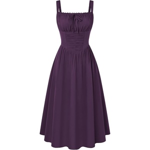 image:imageScarlet Darkness Women Corset Midi Dress Homecoming Cocktail Party SundressDeep Purple