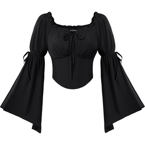 image:imageScarlet Darkness Women Renaissance Corset Bell Sleeve Off Shoulder TopsBlack