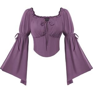 image:imageScarlet Darkness Women Renaissance Corset Bell Sleeve Off Shoulder TopsLilac