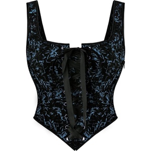 image:imageScarlet Darkness Women Renaissance Corset Tops Medieval Jacquard BustierBlue Black