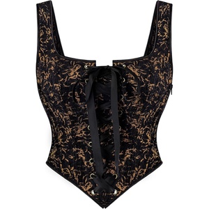 image:imageScarlet Darkness Women Renaissance Corset Tops Medieval Jacquard BustierGold Black