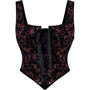 image:imageScarlet Darkness Women Renaissance Corset Tops Medieval Jacquard BustierRed Black