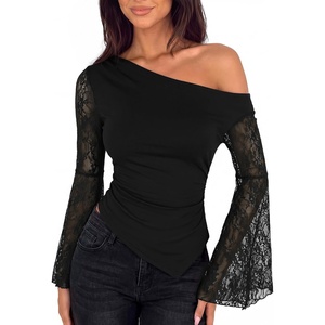image:imageScarlet Darkness Womens Off The Shoulder Tops Lace Y2K Fall Going Out TopsBlack