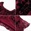 image:imageScarlet Darkness Women Bell Long Sleeve Lace Top Gothic Y2K Mesh ShirtBurgundy