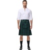 image:imageScarlet Darkness Mens Scotland Tartan Kilt Traditional Highland Utility Kilt Blue Green Tartan XXL