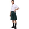 image:imageScarlet Darkness Mens Scotland Tartan Kilt Traditional Highland Utility Kilt Blue Green Tartan XXL