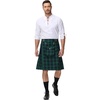 image:imageScarlet Darkness Mens Scotland Tartan Kilt Traditional Highland Utility Kilt Blue Green Tartan XXL
