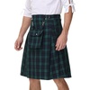 image:imageScarlet Darkness Mens Scotland Tartan Kilt Traditional Highland Utility Kilt Blue Green Tartan XXL